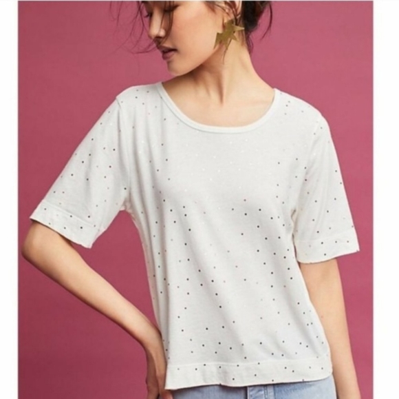 Anthropologie t.la Gold Polka Dot Tee